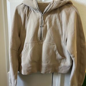 Lululemon Tan Cropped Scuba Quarter Zip